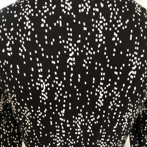 Gap Chelsea Mix Dot Print Long Sleeve Midi Wrap Dress in Black   White Size M - Picture 8 of 11